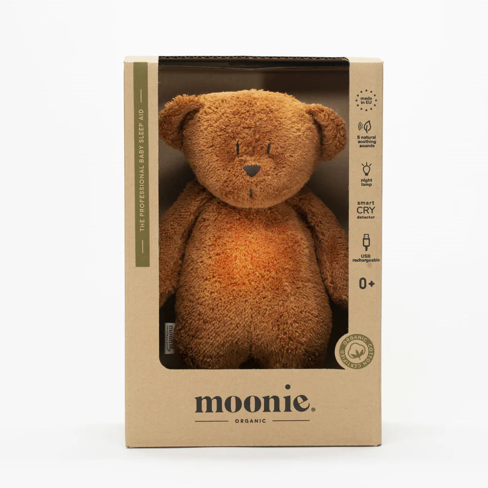 Moonie Organic Humming Bear with Lamp - Caramel