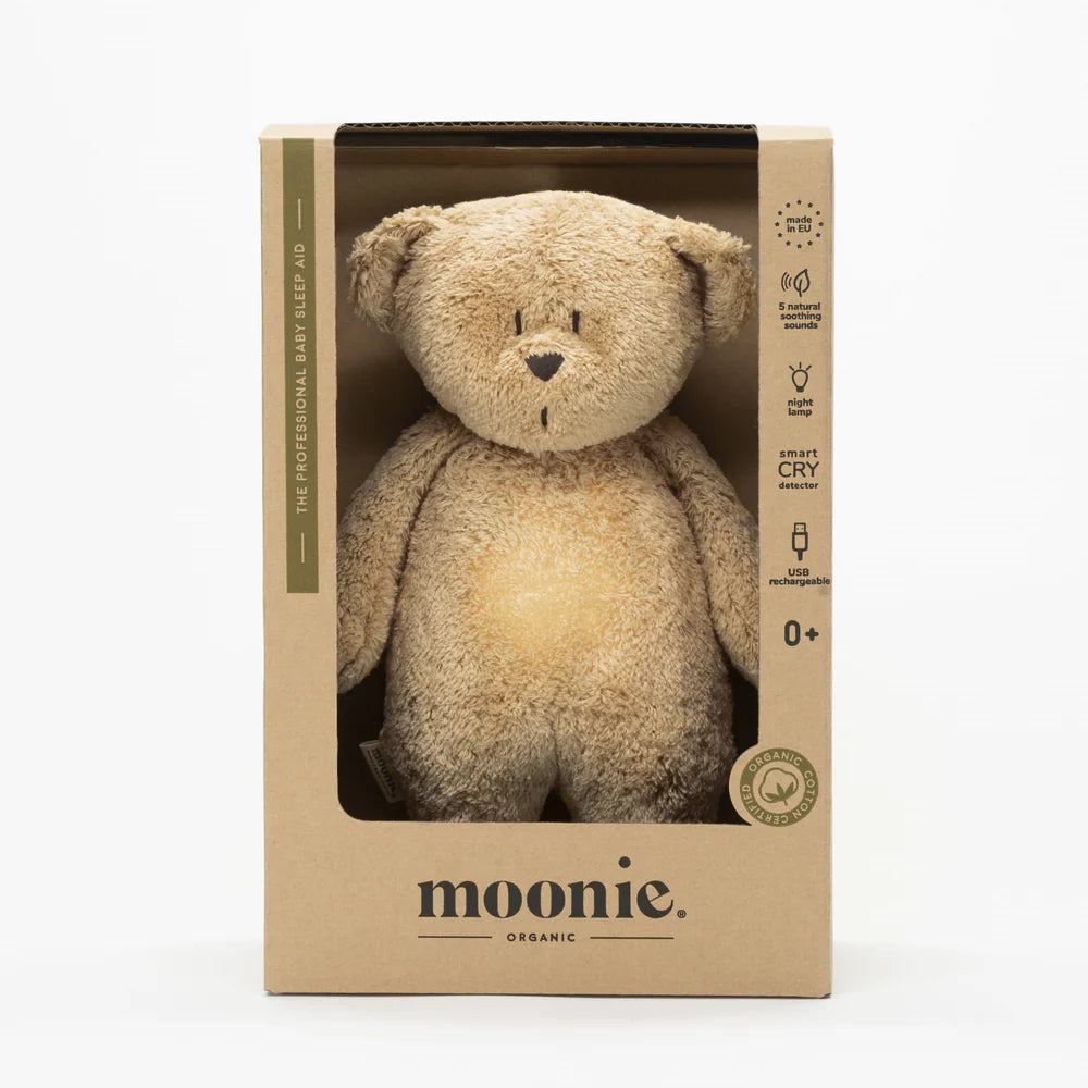Moonie Organic Humming Bear with Lamp - Cappuccino