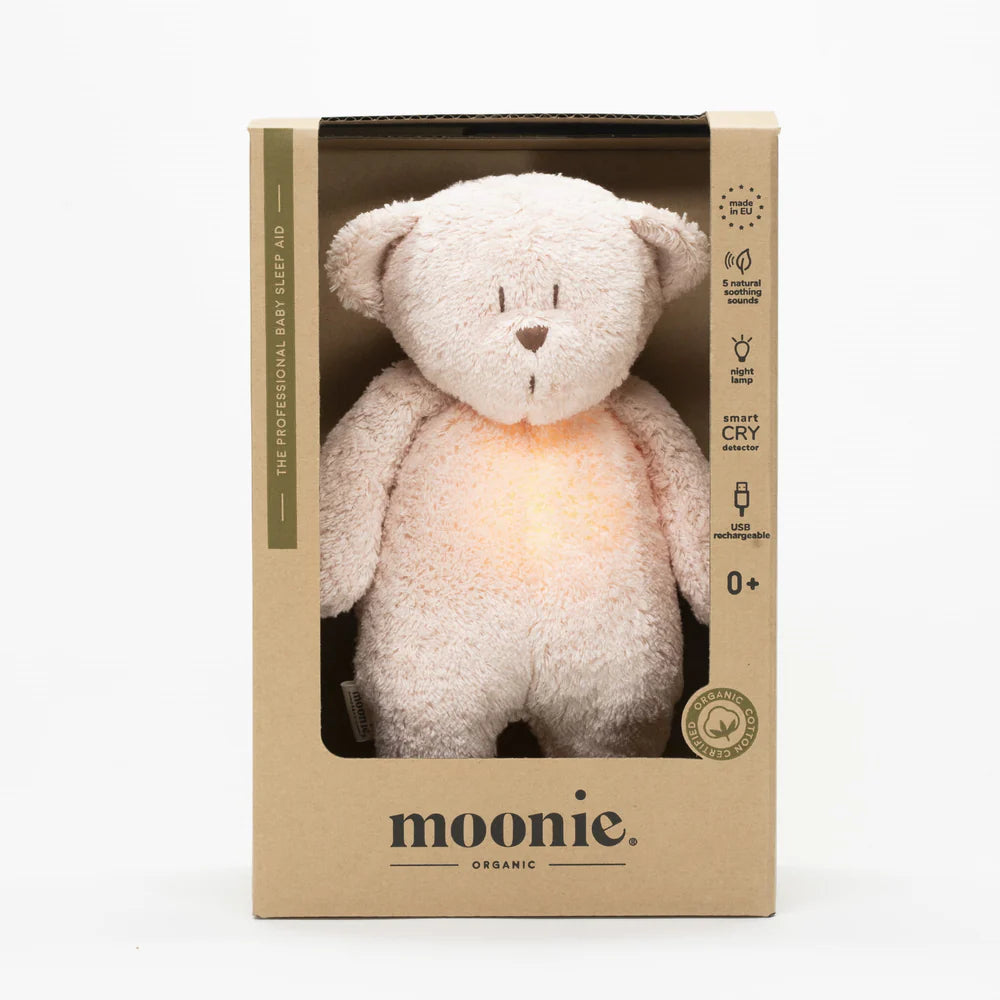 Moonie Organic Humming Bear with Lamp - Rose