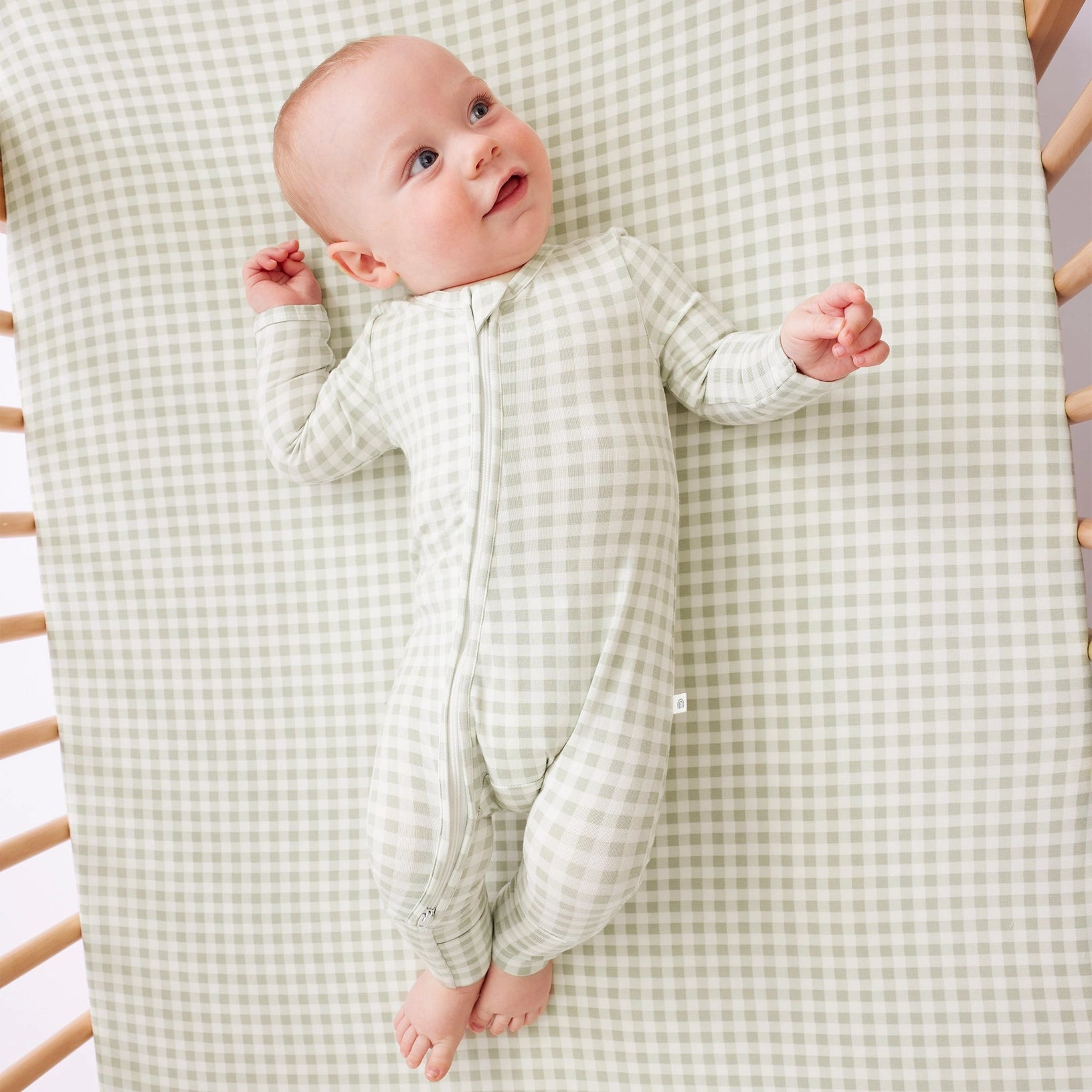 Day or Night Onesie - Sage Gingham