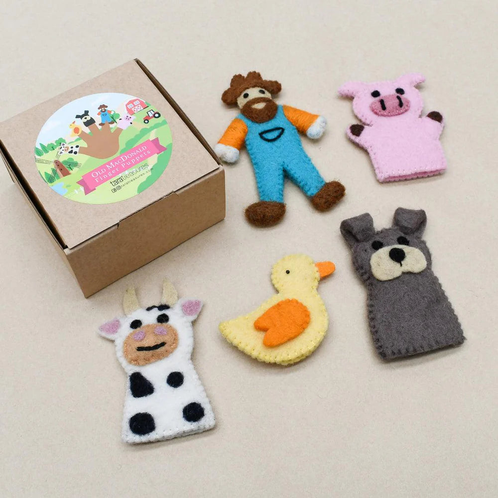 Old MacDonald Farm Animals Finger Puppet Set