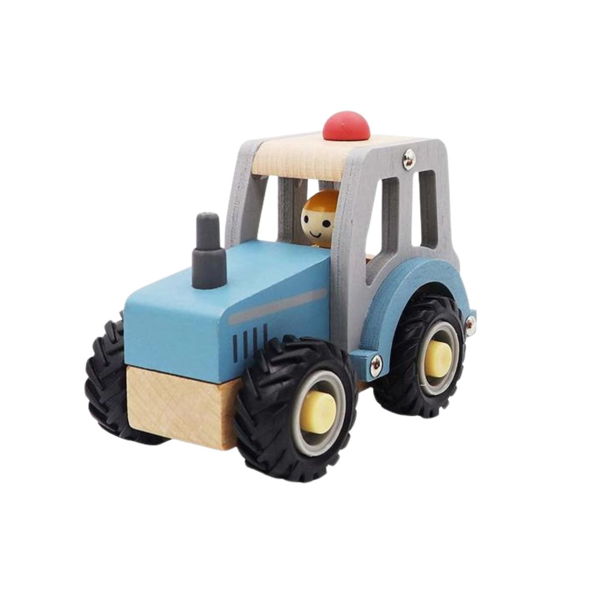 Wooden Tractor Blue