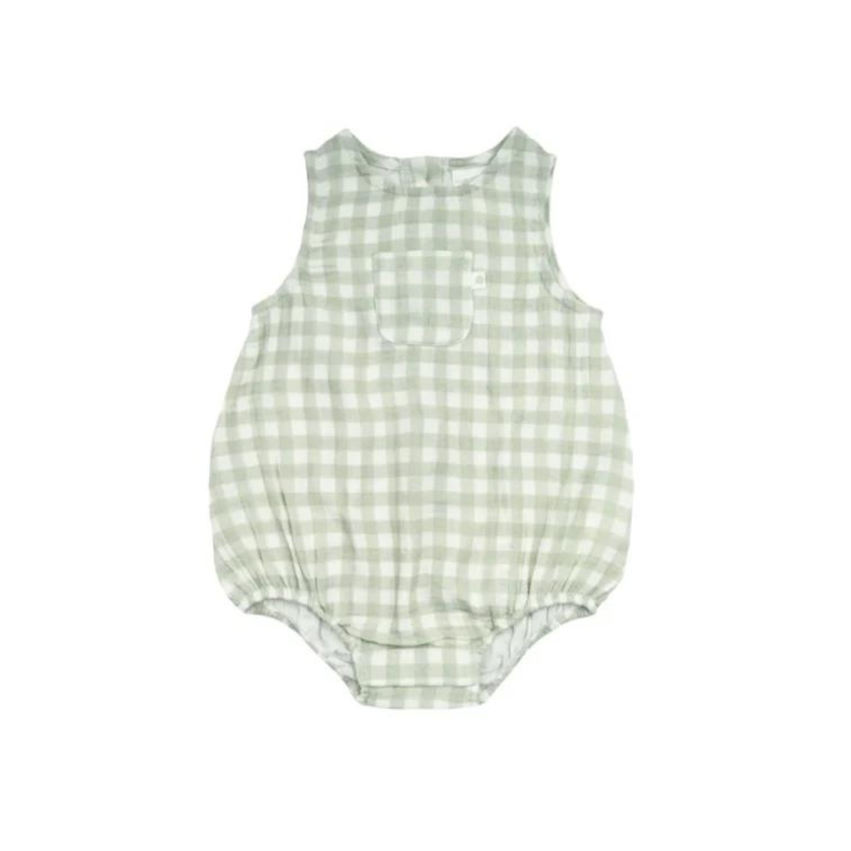 Sleeveless Romper - Sage Gingham