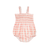 Shirred Romper - Blush Check