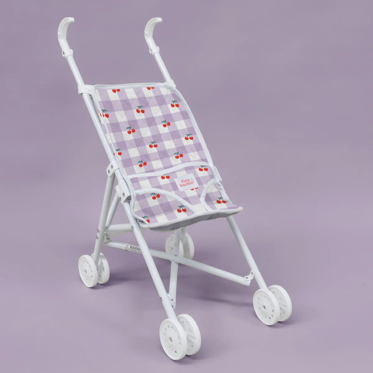 Tiny Harlow Lilac Gingham Cherry Strollers