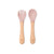 Silicone/Beech Wood Fork and Spoon Set -Mauve