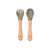 Silicone/Beech Wood Fork and Spoon Set -Olive