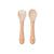 Silicone/Beech Wood Fork and Spoon Set -Sand